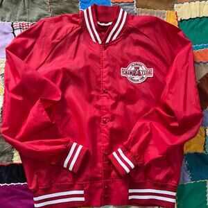 Vintage Chalkline Alabama Crimson Tide Red Nylon Varsity Jacket Large / XL